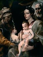 Annibale Carracci  - Bilder Gemälde - The Holy Family with Saint Elizabeth and Saint John