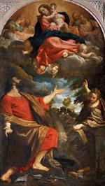 Annibale Carracci  - Bilder Gemälde - The Virgin Appears Before Saint Luke and Saint Catherine