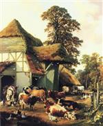 Thomas Sidney Cooper - Bilder Gemälde - A Farm in Kent