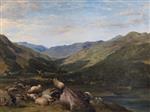 Thomas Sidney Cooper - Bilder Gemälde - A View of Glen Lochay with Sheep