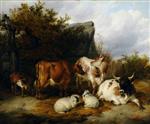 Thomas Sidney Cooper  - Bilder Gemälde - Cattle and Sheep