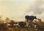 Thomas Sidney Cooper  - Bilder Gemälde - Cattle Grazing