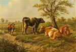 Thomas Sidney Cooper  - Bilder Gemälde - Cattle in a Landscape