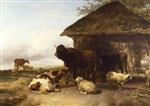 Thomas Sidney Cooper  - Bilder Gemälde - Cattle Reposing