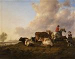 Thomas Sidney Cooper  - Bilder Gemälde - In the Meadows of Fordwich