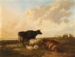 Thomas Sidney Cooper  - Bilder Gemälde - Landscape with Cows and Sheep