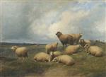 Thomas Sidney Cooper  - Bilder Gemälde - Landscape with Sheep
