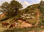 Thomas Sidney Cooper  - Bilder Gemälde - On a Kentish Hillside