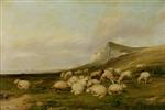 Thomas Sidney Cooper  - Bilder Gemälde - Sheep on the Kentish Coast