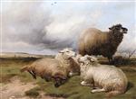 Thomas Sidney Cooper  - Bilder Gemälde - Sleep Resting in a Landscape