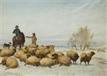 Thomas Sidney Cooper  - Bilder Gemälde - Snow and Sheep