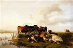 Thomas Sidney Cooper  - Bilder Gemälde - The Lowland Herd