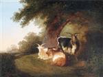 Thomas Sidney Cooper  - Bilder Gemälde - Three Goats in a Landscape