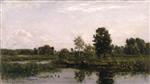Charles Francois Daubigny - Bilder Gemälde - A Bend in the River Oise