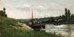 Charles Francois Daubigny - Bilder Gemälde - Barge on a River