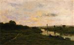 Charles Francois Daubigny - Bilder Gemälde - Cows on the Banks of the Seine, at Conflans