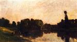 Charles Francois Daubigny - Bilder Gemälde - Daybreak, the Oise, Ile de Vaux