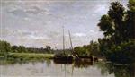 Charles Francois Daubigny - paintings - Die Schleppkähne