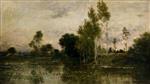Charles Francois Daubigny  - Bilder Gemälde - Lake with Ducks