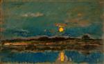 Charles Francois Daubigny  - Bilder Gemälde - Landscape at Moonlight