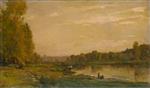 Charles Francois Daubigny  - Bilder Gemälde - Landscape on the Oise