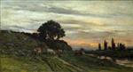 Charles Francois Daubigny  - Bilder Gemälde - Landscape with Cattle by a Stream