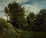 Charles Francois Daubigny  - Bilder Gemälde - Landscape with Figures Seated on a Bank