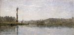 Charles Francois Daubigny  - Bilder Gemälde - Morning on the Oise, Auvers