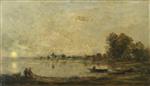 Charles Francois Daubigny  - Bilder Gemälde - River at Sunset