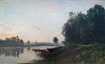 Charles Francois Daubigny  - Bilder Gemälde - Riverbank of the Oise