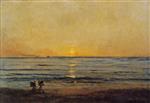 Charles Francois Daubigny  - Bilder Gemälde - Sunset near Villerville