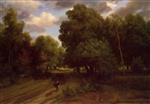 Charles Francois Daubigny  - Bilder Gemälde - The Crossroads at the Eagle's Nest, Fontainebleau Forest