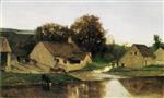 Charles Francois Daubigny  - Bilder Gemälde - The Hamlet of Optevoz