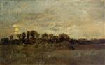 Charles Francois Daubigny  - Bilder Gemälde - The Orchard at Sunset