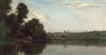 Charles Francois Daubigny  - Bilder Gemälde - Washerwomen at the Oise River near Valmondois
