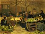 Victor Gabriel Gilbert - Bilder Gemälde - A Parisian Market