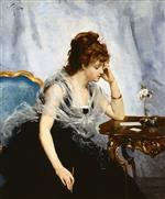 Victor Gabriel Gilbert - Bilder Gemälde - A Young Lady Writing a Letter