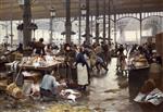 Victor Gabriel Gilbert - Bilder Gemälde - Fish Hall at the Central Market