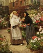 Victor Gabriel Gilbert - Bilder Gemälde - Flower offering to a child