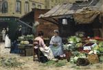 Victor Gabriel Gilbert - Bilder Gemälde - Jeunes Femmes aux Marché