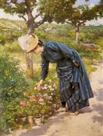 Victor Gabriel Gilbert - Bilder Gemälde - Lady in a Garden