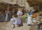 Victor Gabriel Gilbert  - Bilder Gemälde - Market Scene