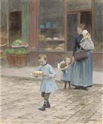 Victor Gabriel Gilbert  - Bilder Gemälde - The Birthday Cake