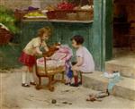 Victor Gabriel Gilbert  - Bilder Gemälde - The Favourite Teddy Bear