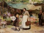 Victor Gabriel Gilbert  - Bilder Gemälde - The Flower Market-3