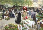 Victor Gabriel Gilbert  - Bilder Gemälde - The Flower Market-6