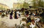 Victor Gabriel Gilbert  - Bilder Gemälde - The Flower Market-7