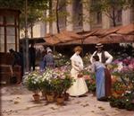 Victor Gabriel Gilbert  - Bilder Gemälde - The Flower Market