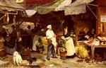 Victor Gabriel Gilbert  - Bilder Gemälde - The Maubeuge Market