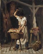 Victor Gabriel Gilbert  - Bilder Gemälde - The Young Butcher at Work